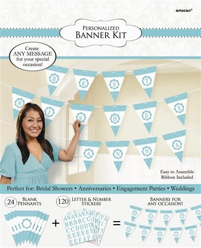 Bandeira Triangular Papel Personalizável Azul Claro