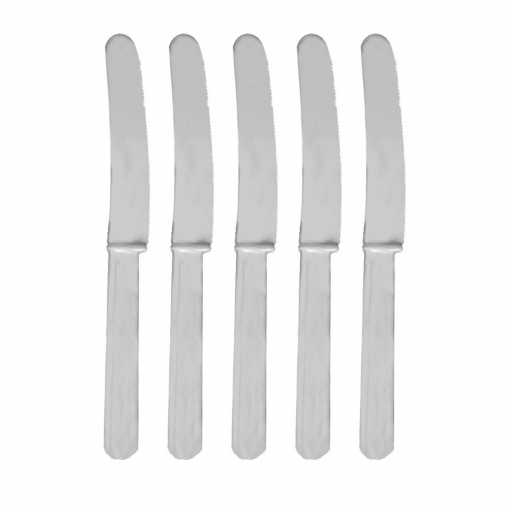 10 Facas de Plástico Prateado