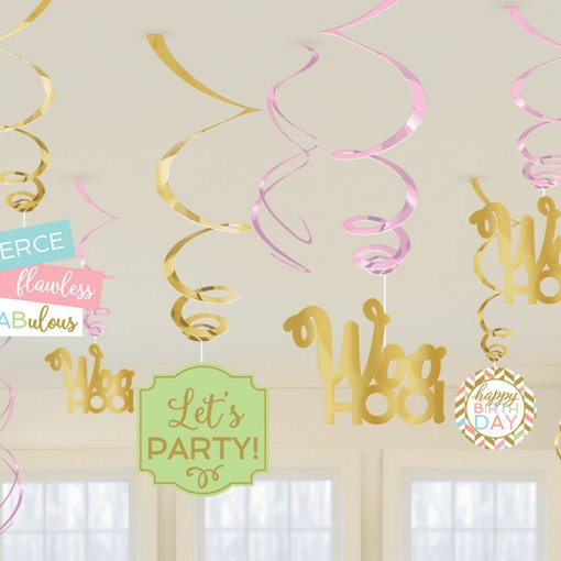12 Espirais Decorativas Confetti Fun