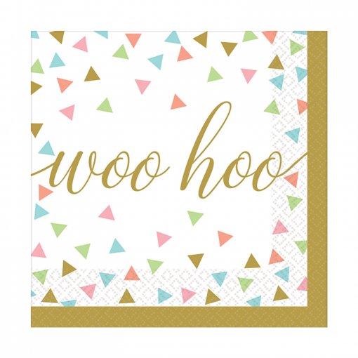 36 Guardanapos 25cm woo hoo Confetti Fun