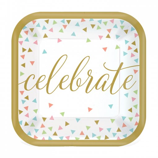 18 Pratos 18cm Celebrate Confetti Fun