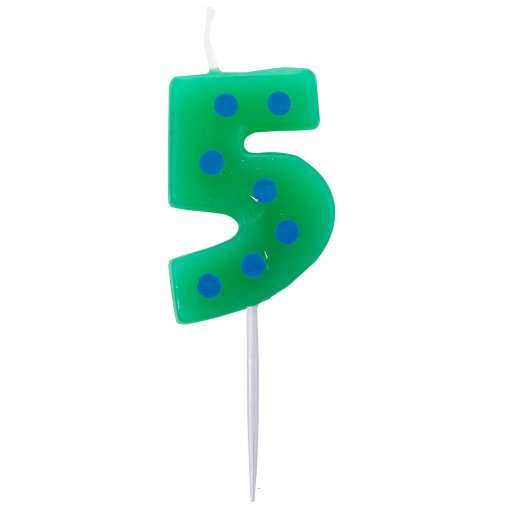 Vela Aniversário Mini Bolas & Riscas nº 5