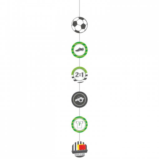4 Decorações Pendentes de Papel 1,3m Kicker Party - Futebol