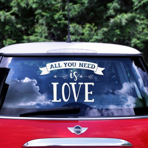 3 Autocolantes para o carro Casamento 'All you need is love' 
