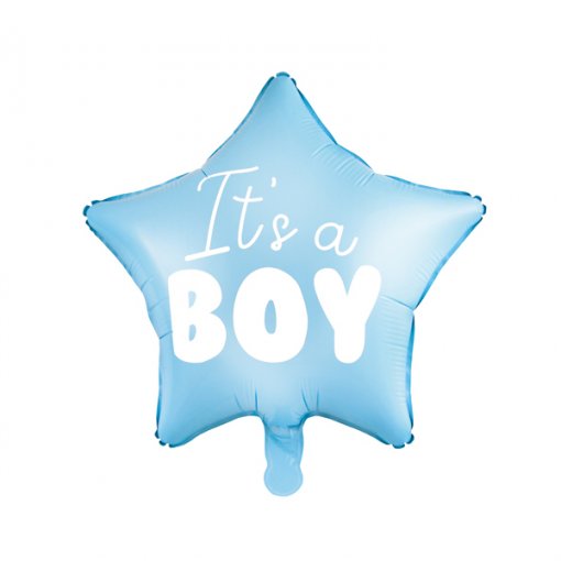 Balão Foil 48cm Estrela 'It's a Boy' Azul Claro