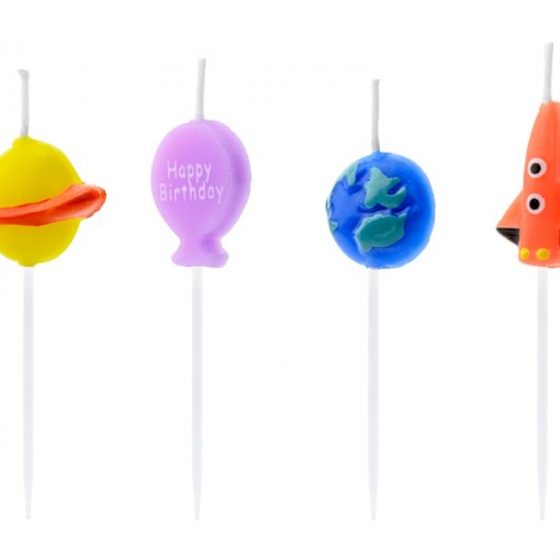 4 Velas de Aniversário Espaço