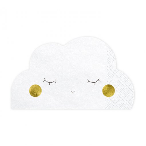 20 Guardanapos 32x19cm Forma Nuvem Branco