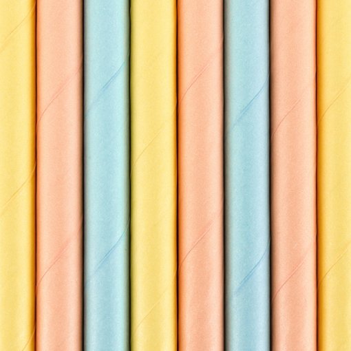 10 Palhinhas de Papel Pastel