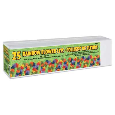 25 Colar Flores Arco-íris 40'' Luau
