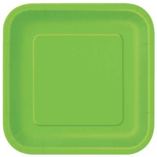 14 Pratos Quadrados 23cm Verde Lima