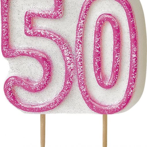 Vela Aniversário rebordo Rosa nº 50