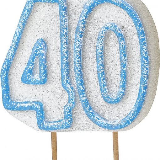 Vela Aniversário rebordo Azul nº 40