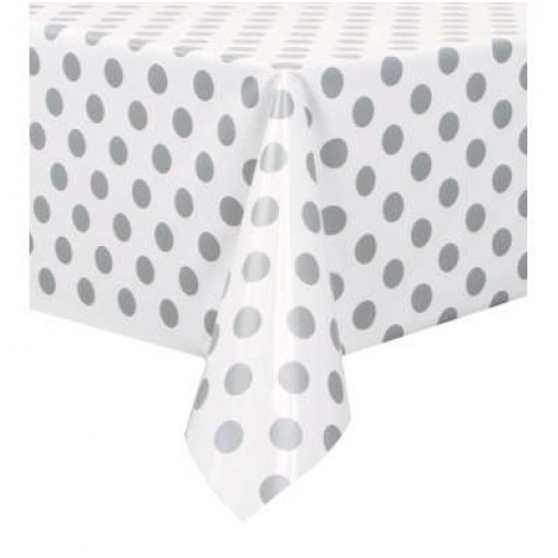 Toalha de mesa Prateado Bolas 1,37x2,74m