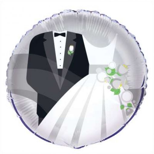 Balão foil 18'' Prateado Noivos