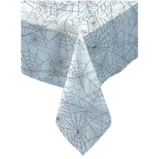 Toalha de mesa Transparente Teias de Aranha 1,37x2,74m - Halloween