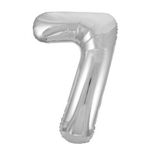 Balão Foil 86cm Prateado Número 7