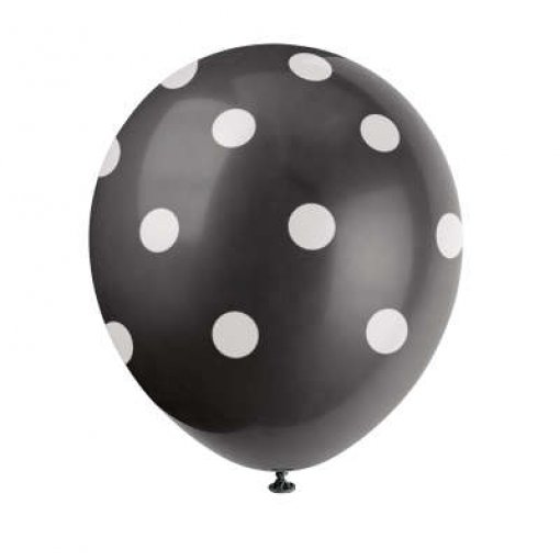6 Balões Latex 12'' Bolas Preto