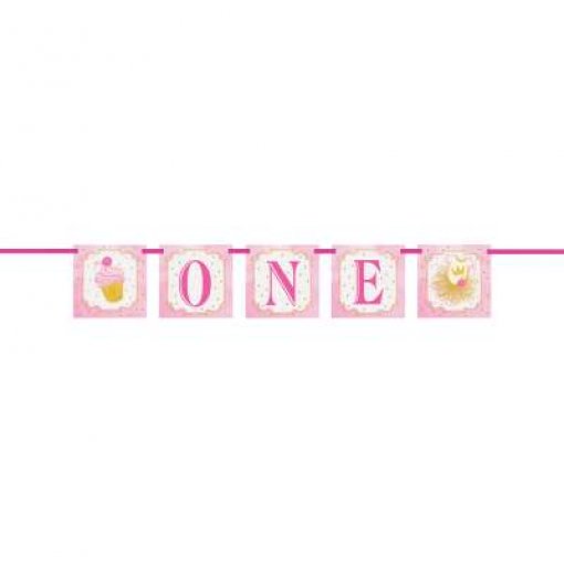 Grinalda Papel 1º Aniversário Rosa & Dourado