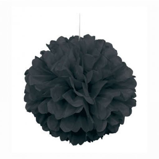 Pom Pom Decorativo Papel 16'' Preto