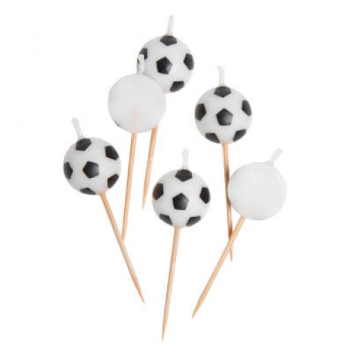 6 Velas de Aniversário Bola de Futebol