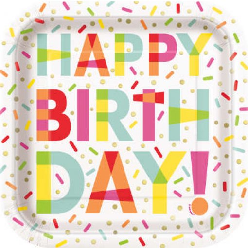 8 Pratos Quadrados 23cm Donut