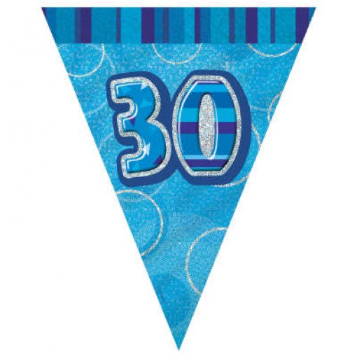 Bandeira Triangular Foil 2,75m Glitz Azul nº 30
