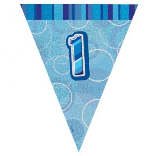 Bandeira Triangular Foil 2,75m Glitz Azul nº 1