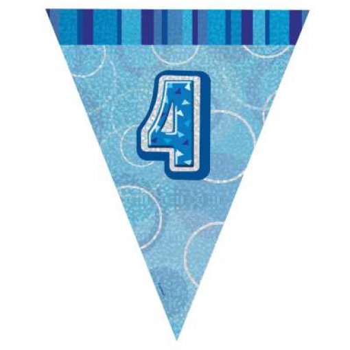 Bandeira Triangular Foil 2,75m Glitz Azul nº 4