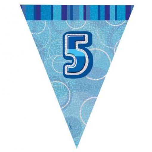 Bandeira Triangular Foil 2,75m Glitz Azul nº 5