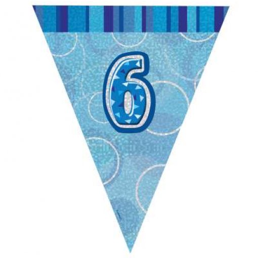 Bandeira Triangular Foil 2,75m Glitz Azul nº 6 