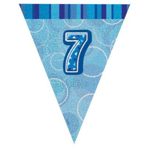 Bandeira Triangular Foil 2,75m Glitz Azul nº 7