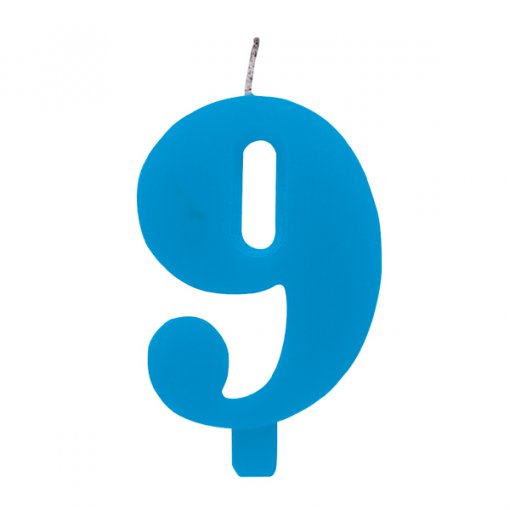 Vela Aniversário 9,5cm Sparkling Azul nº9