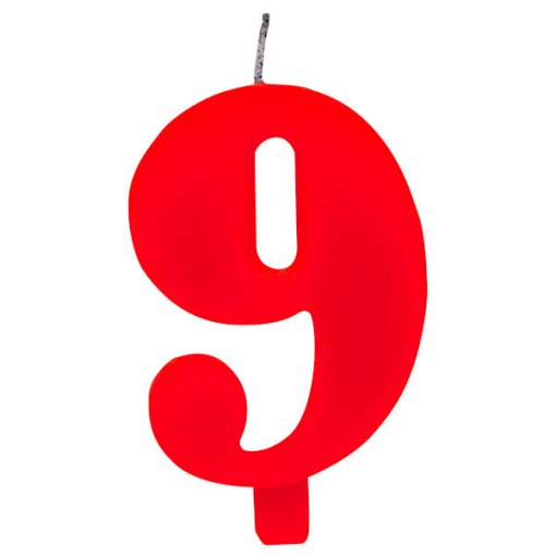 Vela Aniversário 9,5cm Sparkling Vermelho nº9