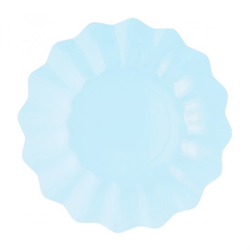 8 Pratos 27cm Recortados Azul Claro