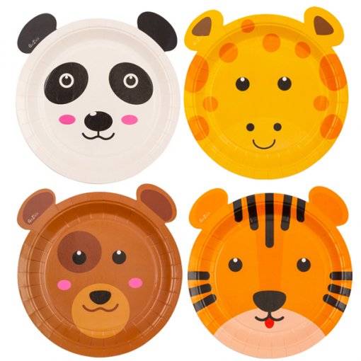 8 Pratos 18cm Forma Zoo Party