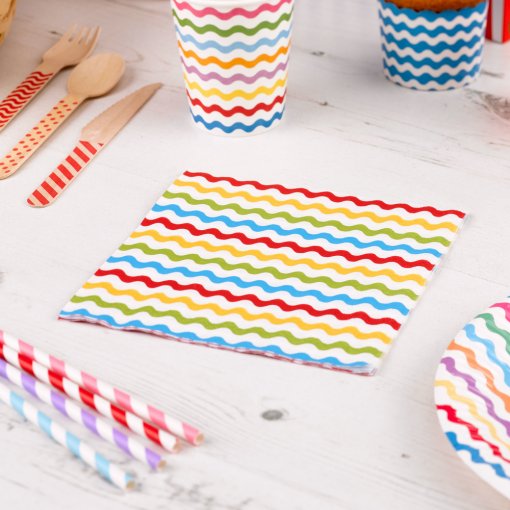 20 Guardanapos 33cm Carnival Multi Waves 