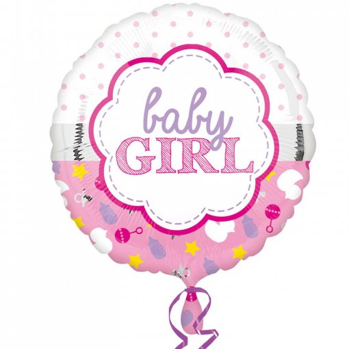 Balão Foil S40 Baby Girl Rosa