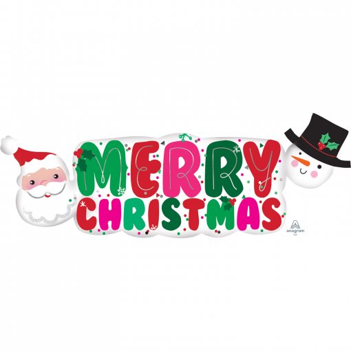 Balão Foil SuperShape Pai Natal & Boneco de Neve