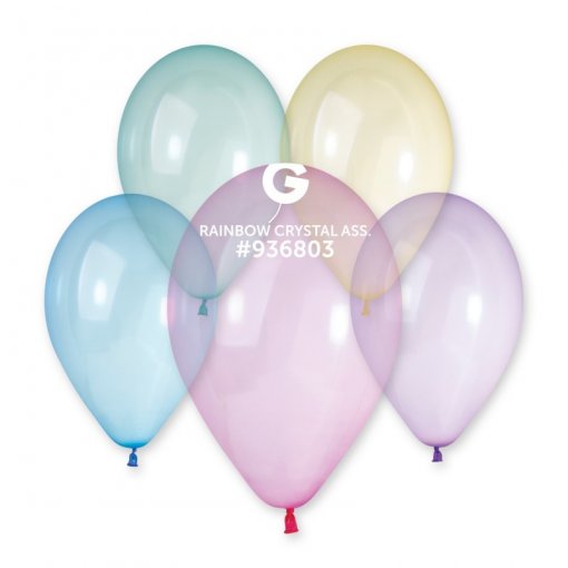 50 Balões latex 13'' (33cm) cor Sortido Rainbow Crystal - G120