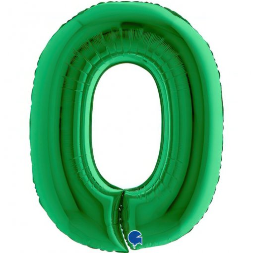 Balão Foil 102cm Verde Número 0