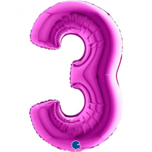 Balão Foil 102cm Roxo Número 3