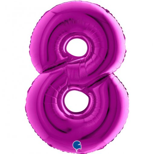 Balão Foil 102cm Roxo Número 8