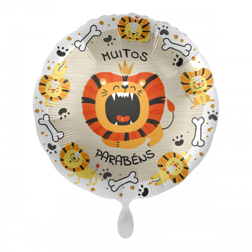 Balão Foil 43cm 'Muitos Parabéns' Leão da Selva