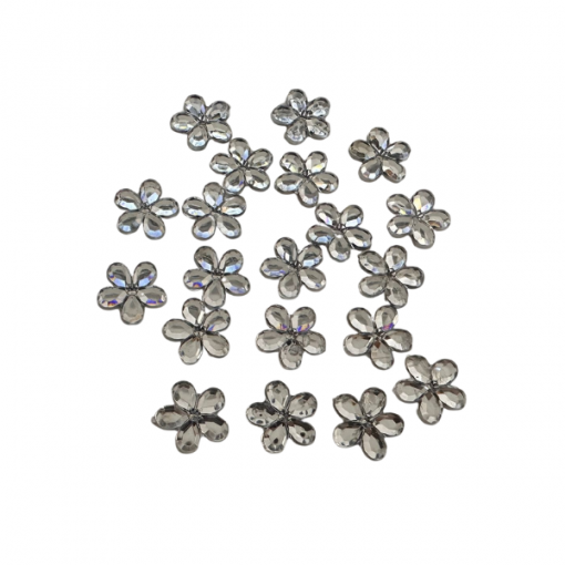 22 Decorações de mesa Flores (2cm) Prateado