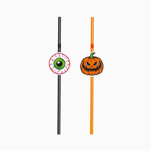 12 Palhinhas 21cm com Decorações Halloween Sortidas