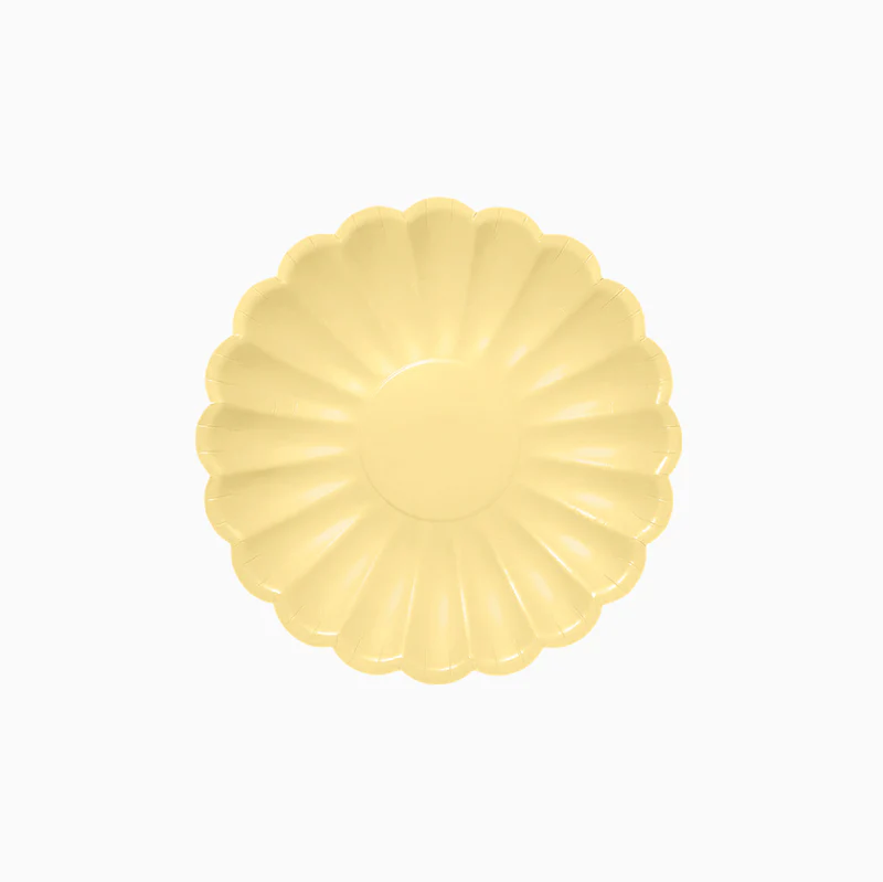 8 Pratos 18cm Ondulados Amarelo