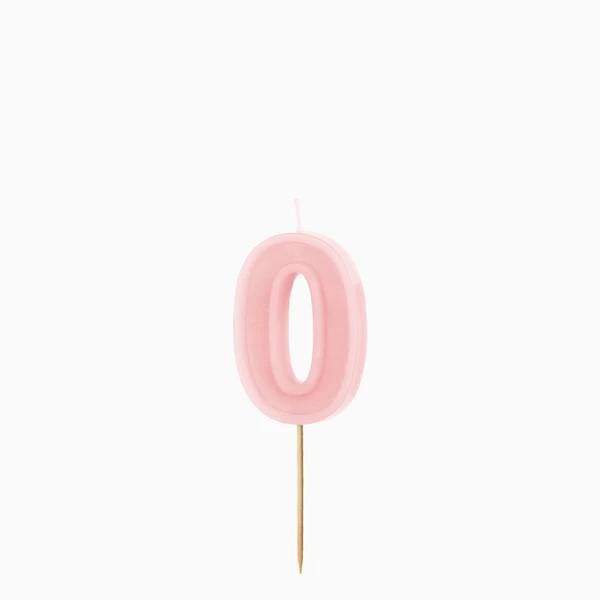 Vela de Aniversário Rosa Pastel 6cm nº0