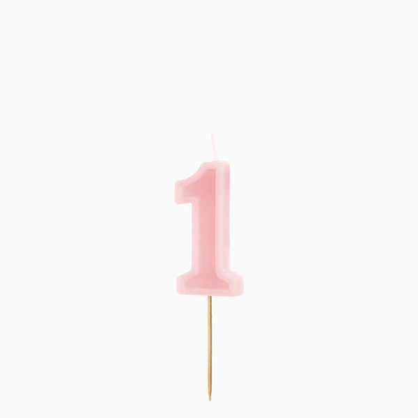 Vela de Aniversário Rosa Pastel 6cm nº1