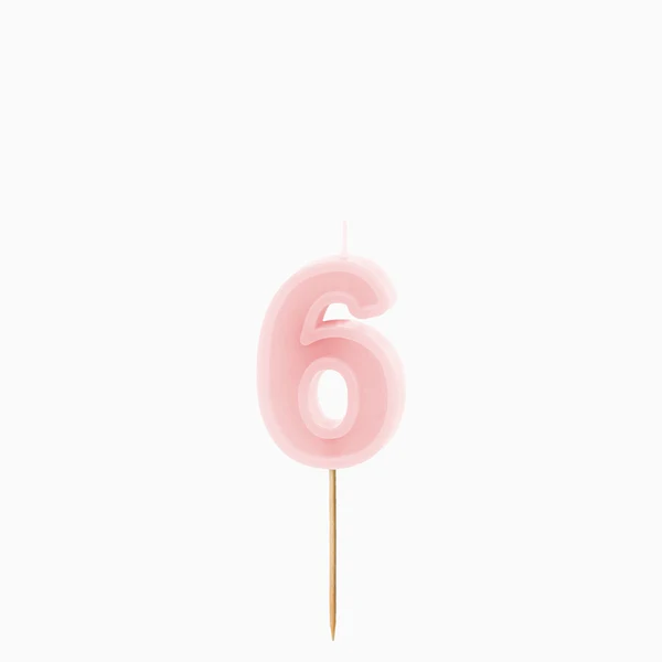Vela de Aniversário Rosa Pastel 6cm nº6