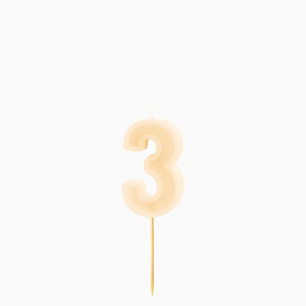 Vela de Aniversário Creme 6cm nº3